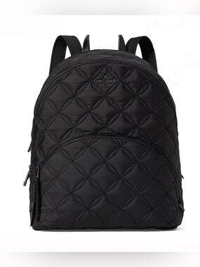 Kate Spade Karissa Nylon Quilted Large Backpack Bag in Black LIKE NEW